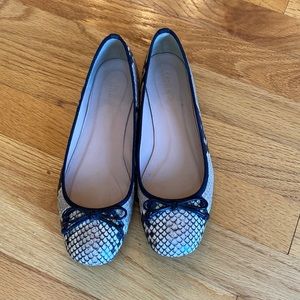 J. Crew Leather Animal Print Ballet Flats